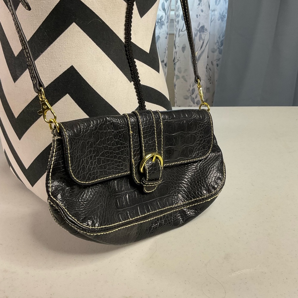 Liz & Co. Black Leather crossbody Bag crossbody